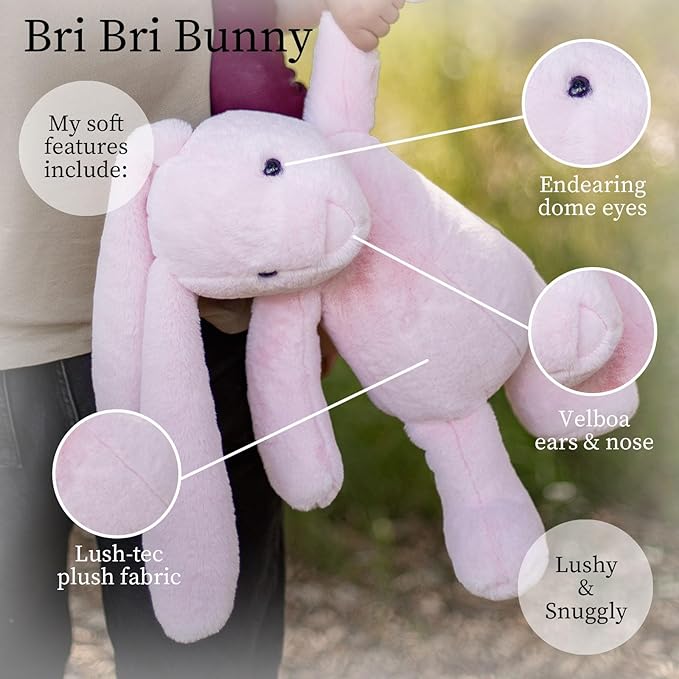 World's Softest Plush BriBri Bunny, Rose, Lushee, X-Large, 20" Stuffed Animal for Baby, Toddler, Kids, Adults - Soft, Huggable Stuffed Bunny- Adorable Toy Made from Kid-Friendly, Quality Materials