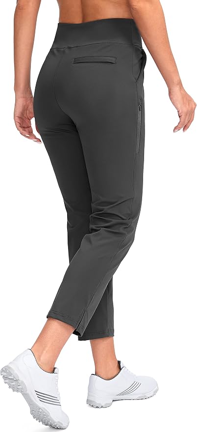YYV Women's Golf Pants High Waist Stretch Ankle Pants with Pockets | Work Ankle Pants, Dress Pants with 4 Pockets, For Yoga Business Travel Casual