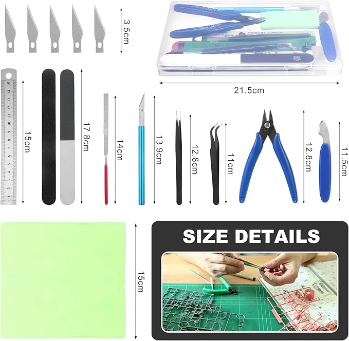11PCS Model Kit Tools, Gundam Model Tool Kit, Hobby Building Tools Kit for Gundam Basic Model Assembling, Building and Repairing