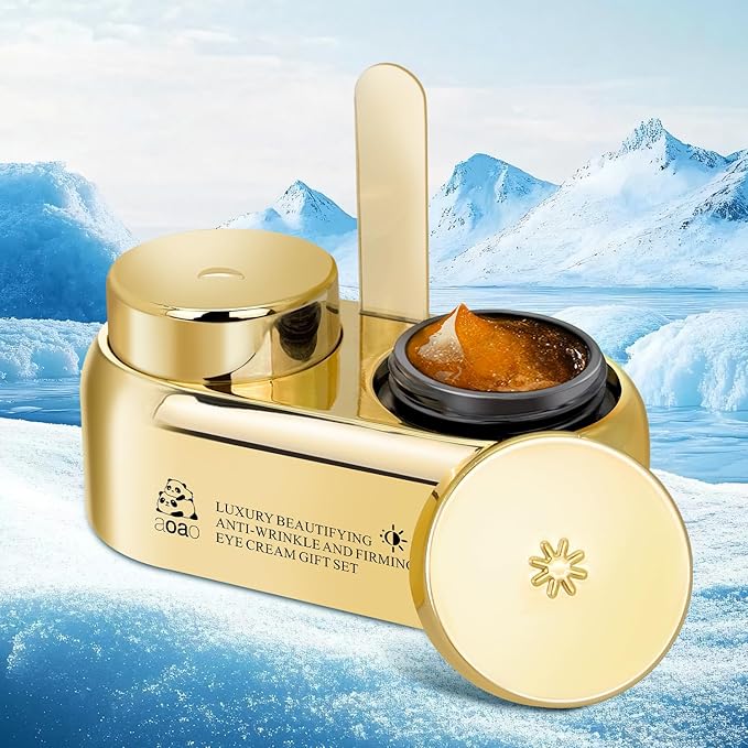 AOAO Dual Eye Cream with Niacinamide for Puffy Eyes and Dark Circles, Luxe Day & Night Firming Eye Cream for Wrinkles Age-Defying, Valentine‘s Revival & Birthday Under Eye Cream Gift for Women, 0.5oz