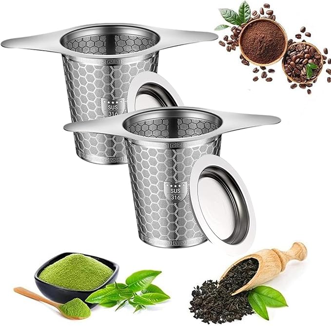 2 Packs 316 Stainless Steel Tea Infuser with Ultra-Fine Mesh – Food Grade Tea Strainer & Tea Steeper for Loose Leaf Tea, Durable and Rustproof