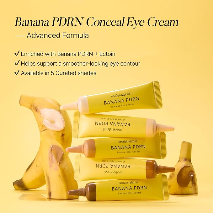 shaishaishai BANANA PDRN Conceal - Hydrating Under Eye Cream & Dark Circle Coverage, Advanced Formula with PDRN + Ectoin, Non-Sticky, Korean Skincare, 0.52 oz (Caramel)