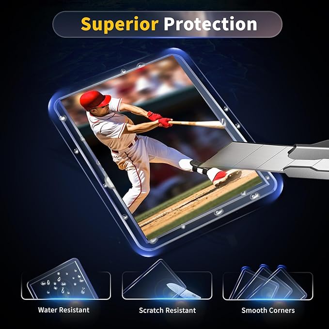 2000 Card Sleeves Hard Plastic, Premium Baseball Card Sleeves, 3" x 4" Trading Cards Holder, Sports Football Game Cards Protectors Top Cases (1000 Hard Sleeve + 1000 Soft Sleeve)