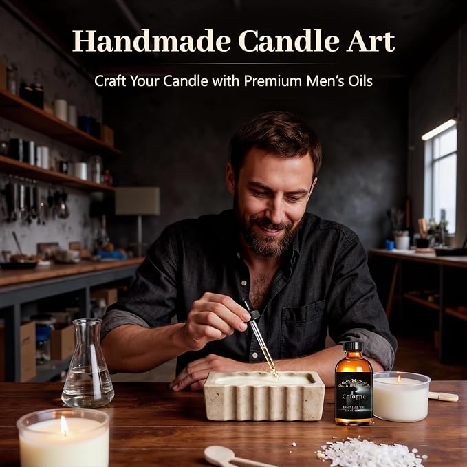 Auelife 4oz Smoke & Vanilla Men Essential Oils for Diffusers for Home - Long Lasting Fragrance Oil for Candle & Soap Making, Father's Day & Birthday Gifts for Him - Masculine Scented Oil for Men Gift