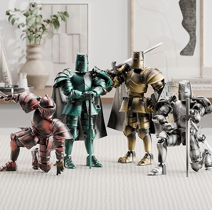 T13 Action Figure,Medieval Knight Action Figures,Dummy Lucky 13,3D Printed Robot Action Figure (Assembly Required)(Green)