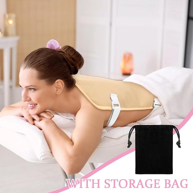 Timgle 2 Pcs Shoulder Castor Oil Pack Wrap Flannel Cotton Castor Oil Packs with Back Castor Oil Pad Reusable Massage Castor Oil Pack Kit for Liver Body Massage, Castor Oil Not Included
