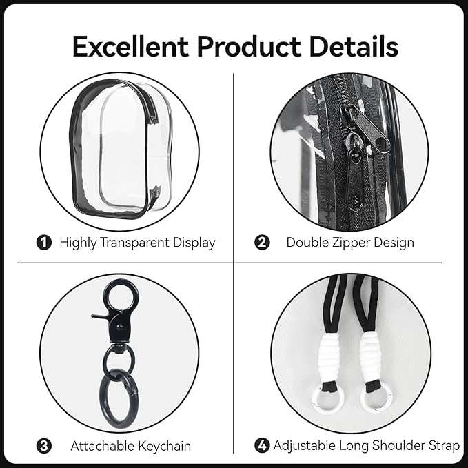 PVC Protective Case for Lububu and Other 17cm Plush Doll, Blind Box Doll Display Case for Lafufu, Clear Hanging Storage Bag Keychain, Doll Clear Bag Carrying Bag for Figures (Black)