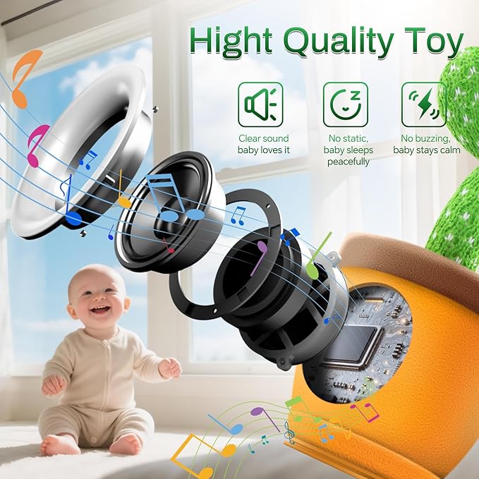 Dancing Talking Cactus Toy,Silly Baby Stocking Stuffers for Kids,Interactive LED Repeat Record Singing Wriggle Mimicking Girls Boys Toddler Toys,2025 Top Christmas Unique Gifts 120 Song Green