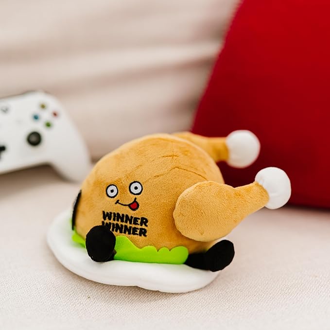 Punchkins Chicken Plushie - Winner Winner Chicken Dinner Chicken Plush Plush, Sassy & Funny Food Plush Toy for Gifting
