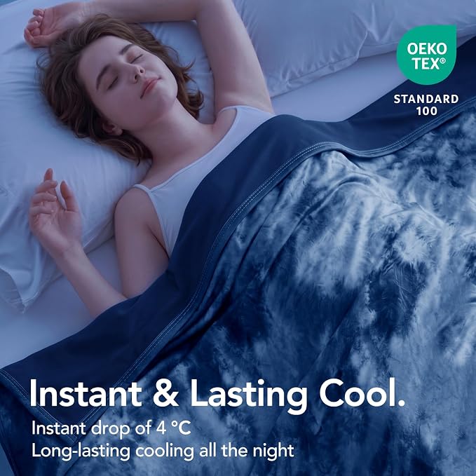 Cooling Blanket King Size 90"x104" for Hot Sleepers | Cold Summer Soft Blanket for Bed Couch and Travel Absorbs Heat Q-Max>0.35 Cool Lightweight Throw for Night Sweats Menopause