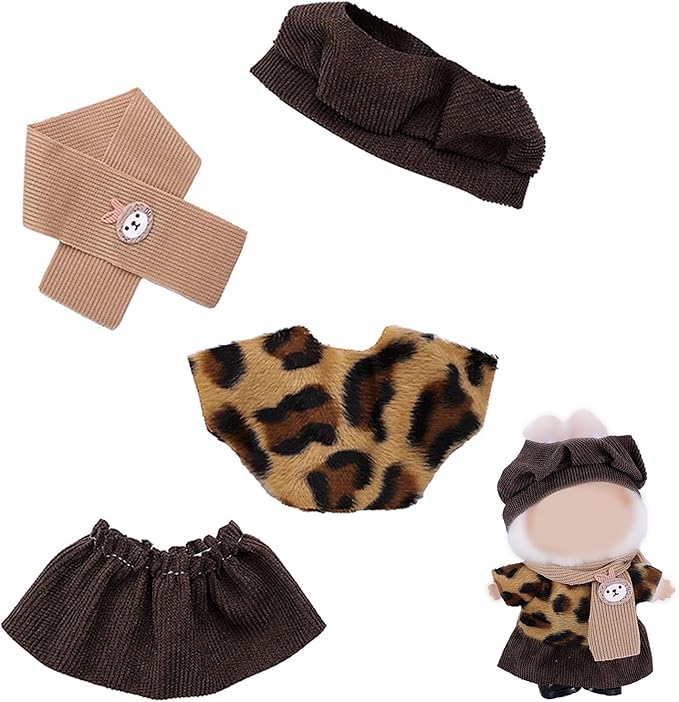 17cm Doll Clothes(NO Doll),Dolls Outfit Accessories Suit Cute for Stylish Dress Up Set for Patterned Skirt
