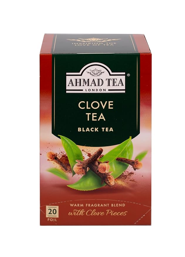 Ahmad Tea Black Tea, Clove Teabags, 20 ct (Pack of 1) - Caffeinated & Sugar-Free