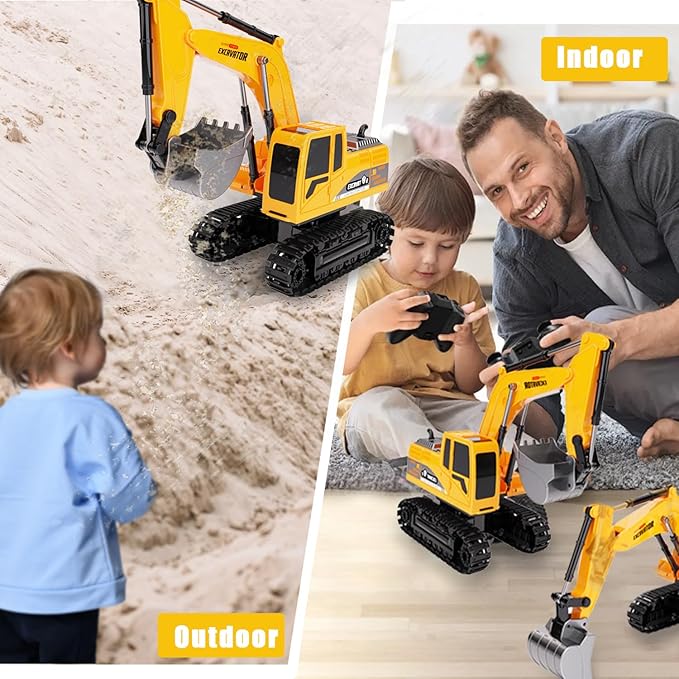 Remote Control Excavator,Toy Digger Remote Control Digger Excavator Toys,Engineering Sand Digger Construction Vehicle Toy RC Excavator Toy Cars for Kids