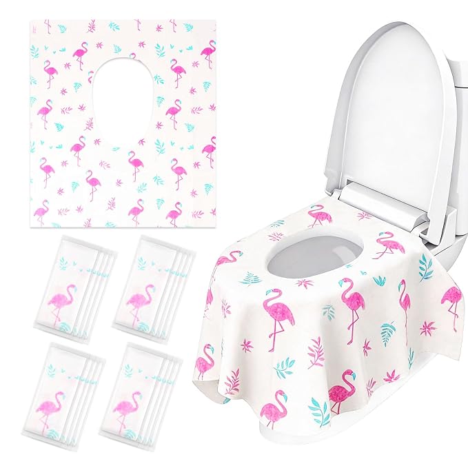 32 Pcs 23.5" x 25.4" Disposable Toilet Seat Covers for Kids & Toddlers, Hygienic & Convenient Potty Training Seat Covers, Perfect for Travel & Public Restrooms