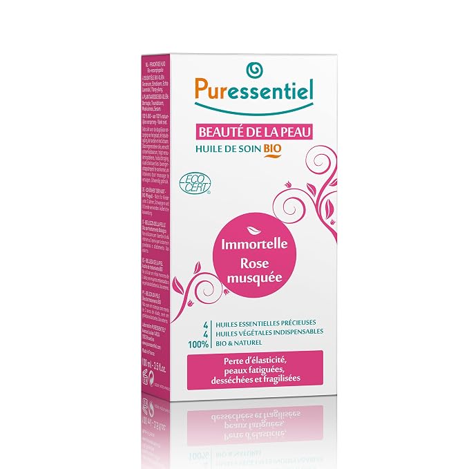 Puressentiel Organic Essential Skincare Oil - Nourishing, Soothing Blend Reduces Signs of Aging - Beneficial Essential Oils Made from Mother Earth - Eco-Friendly and Pure Ingredients - 3.38 oz
