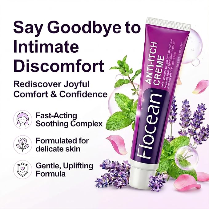 Anti-Itch Creme, Intimate Skin Moisturizer for Women, Natural Vulva Cream for Dryness, Dermatologist Recommended - NON Estrogen Cream