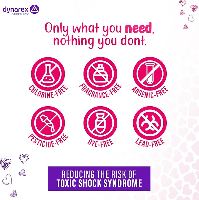 Dynarex Regular Tampons - Feminine Hygiene Product with Plastic Applicators for Common Areas - 6 Hours Protection 500Pcs. Per Box