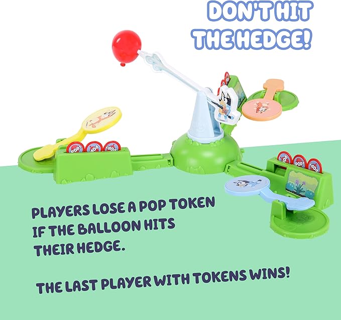 Bluey Keepy Uppy Game, Motorized Toddler Game with Bingo and Chilli Character Paddles, Games for 4+ Year Olds