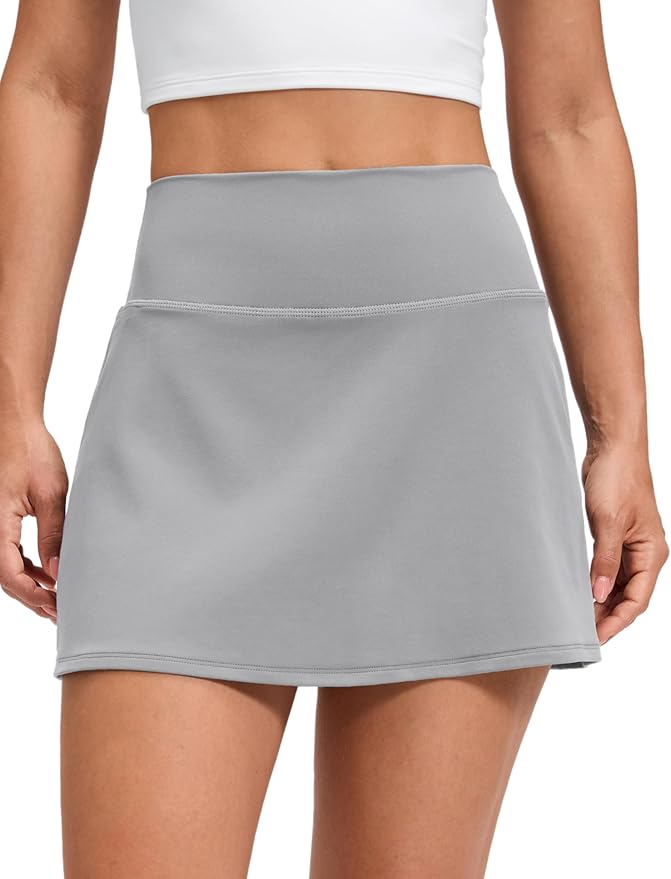 CRZ YOGA Butterluxe High Waisted Tennis Skirts | Built-in Shorts with Pockets, Extremely Soft, Casual, A Line, Stretchy, Mini, Skort for Women