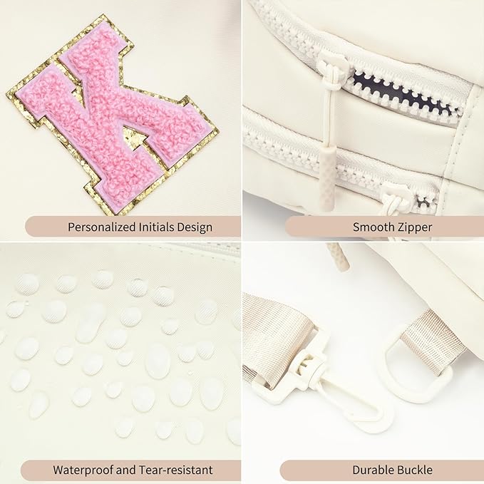 Birthday Gift for 5 6 7 8 9 10 11 12 13 14 15 16 Year Old Girls Fanny Pack Crossbody Bags for Women,Cute Trendy Stuff - Cream,K