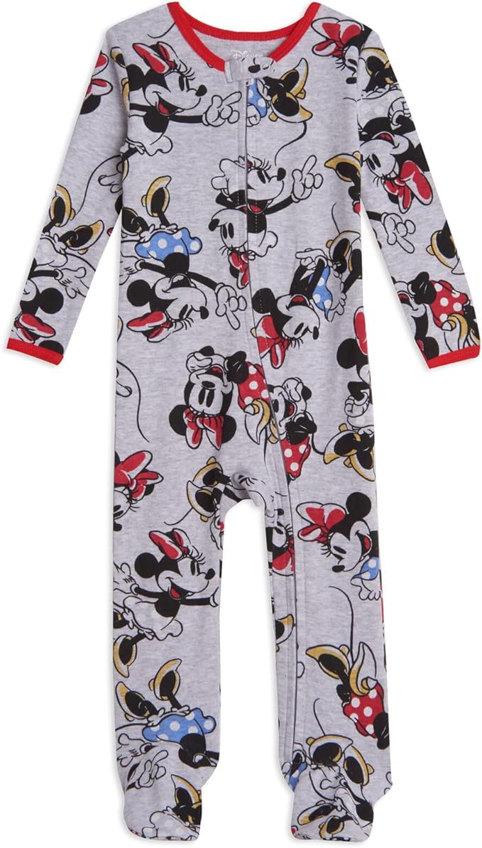 Disney Baby Girls 2 Pack Zip Up Sleep N' Plays Newborn to Infant Sizes (Newborn - 24 Months)