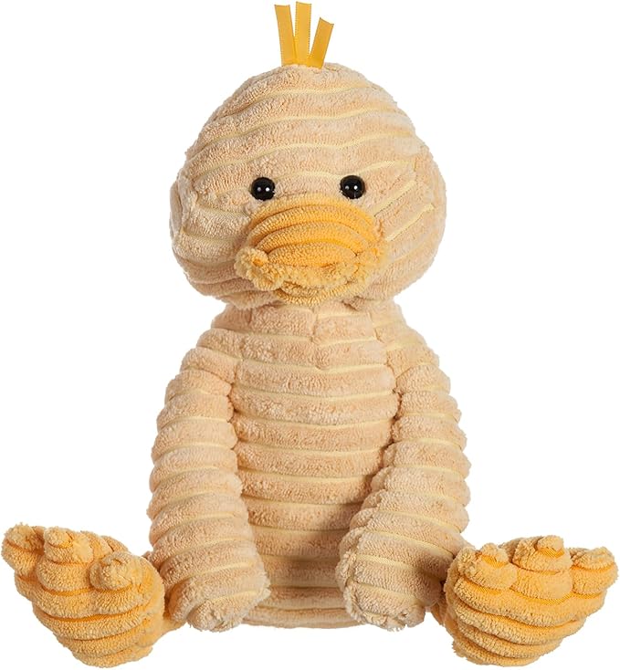 Apricot Lamb Toys Plush Corduroy Duck Stuffed Animal Soft Cuddly Perfect for Child (Medium, 12 Inches)