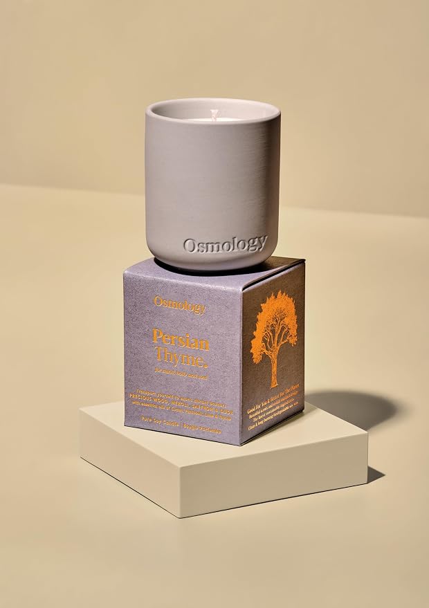Persian Thyme Aromatherapy Candle – Thyme, Neroli & Oudh Scented Candle, Plant-Based Wax, Mini 4.5 oz, 15 Hour Burn Time, Exotic & Woody Candle