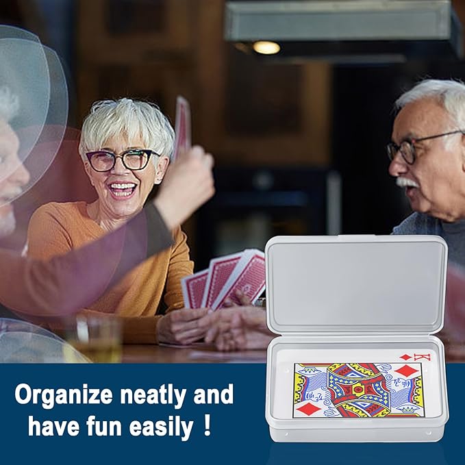 Blank Card Case, 4 Pack Clear Plastic Card Deck Box, Snaps Closed - Storage Box for Base Ball Trading Cards, Business Cards & More