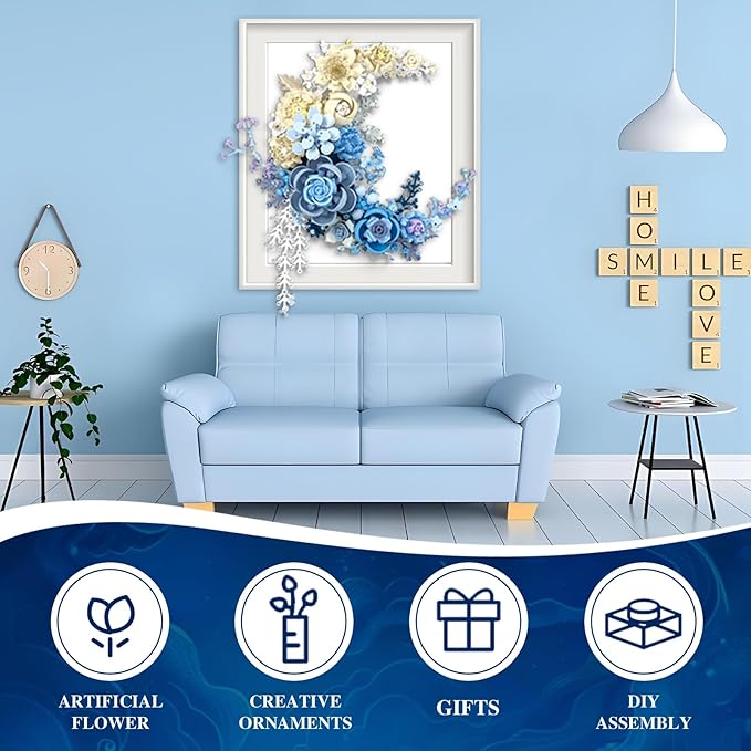 Moon Flower Building Set,935PCS Botanical Collection Set for Elegant Home Decor & Romantic Gift
