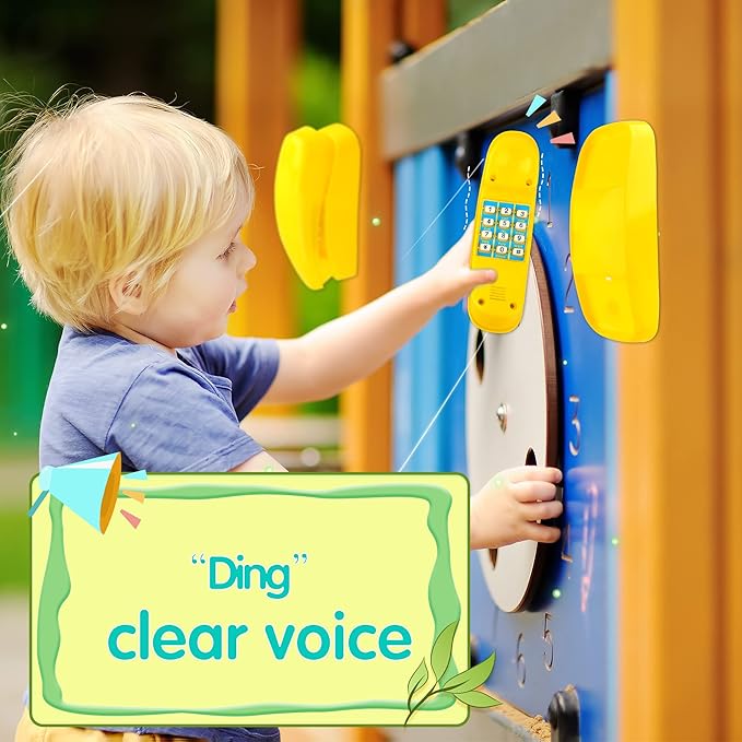 2 Pack Swingset Phone Toys Playground Swing Set Telephone Plastic Pretend Play Telephone with Numeric Key for Kids Outdoor Playground Treehouse Accessories (Yellow)