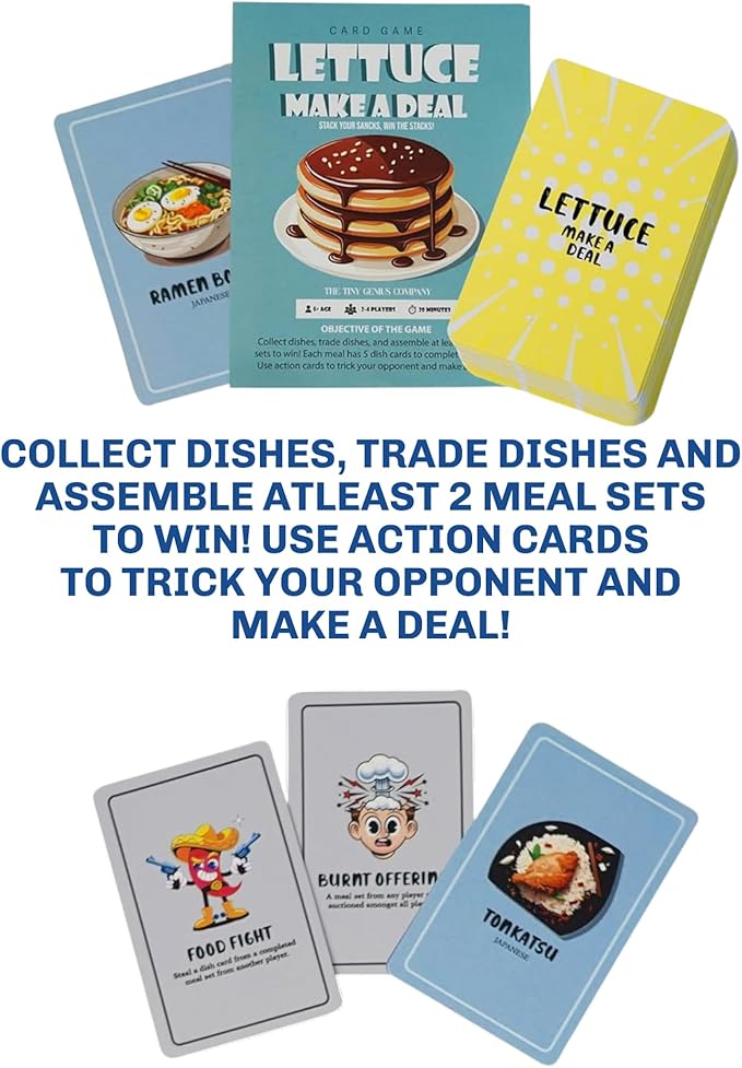Lettuce Make a Deal Card Game | 102 Cards with Instructions | Fast-Paced Strategy Game for Kids & Adults | 2-4 Players (Up to 8 in Teams) | Ages 5+ | Family Travel & Party Fun