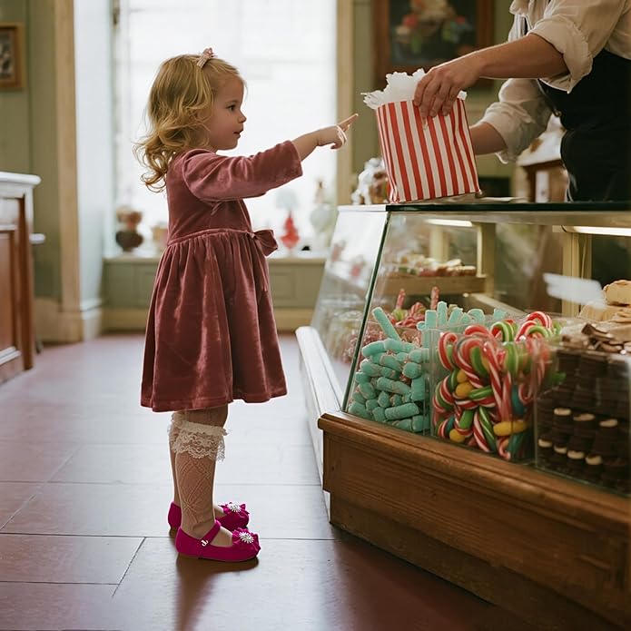 THEE BRON Mary Jane Ballet Flats - Girls' Dress Shoes with Hook & Loop Closure
