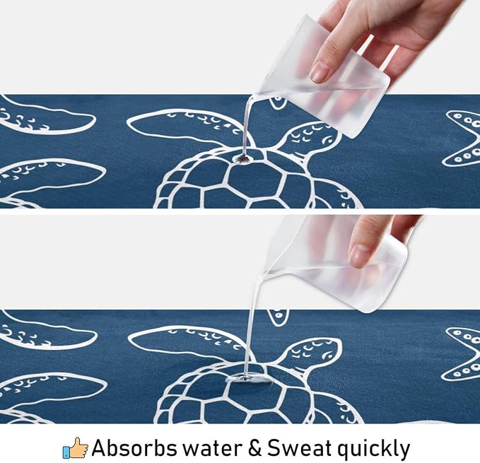 Non Slip Yoga Towel 73 x 27 in Sea Turtle Sweat Absorbent Yoga Mat Towel for Hot Yoga, Pilates and Workout