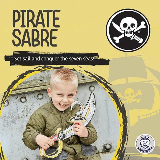 Liontouch - Pirate Sabre for Kids - 3+ Years | Pretend Play Toy for Boys & Toddlers | Safe Cutlass-Like Sword in Durable Foam for Sailing The Caribbeans | Ideal Accessory for Dress Up and Costumes