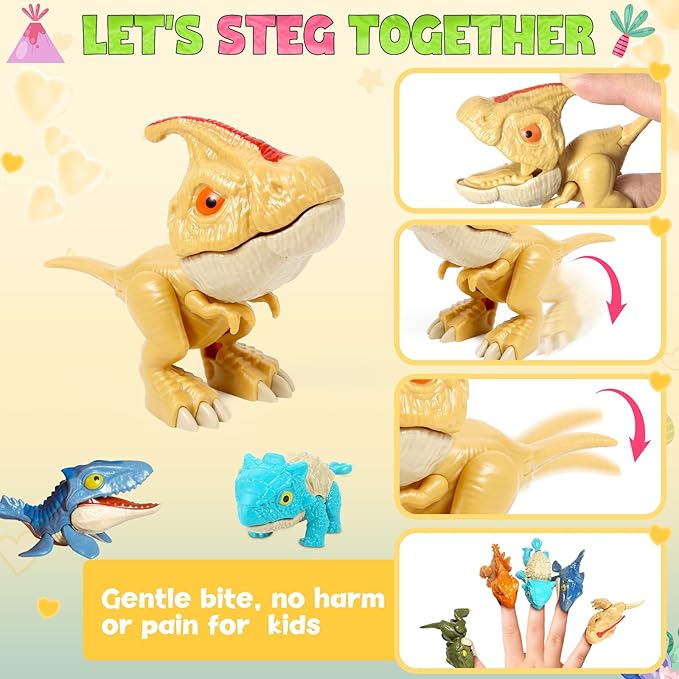 24 Pack Valentines Day Cards for Kids with Dinosaur Toys, Valentines Cards for Kids School Classroom Bulk Valentines Gifts Exchange, Valentines Day Dinosaur Toys for Kids Girls