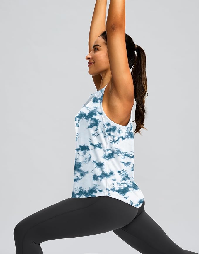 Women's Workout Tops Racerback Athletic Tank Tops Sleeveless Loose Fit Yoga Running Gym Shirts for Women