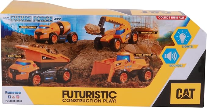 CAT Construction Toys, Future Force Cement Mixer Toy, with Lights and Sounds, Ages 3+ Yellow - Electro-Power Sounds, Next-Gen Glow Effects, Articulated Features - Indoor/Outdoor Play!