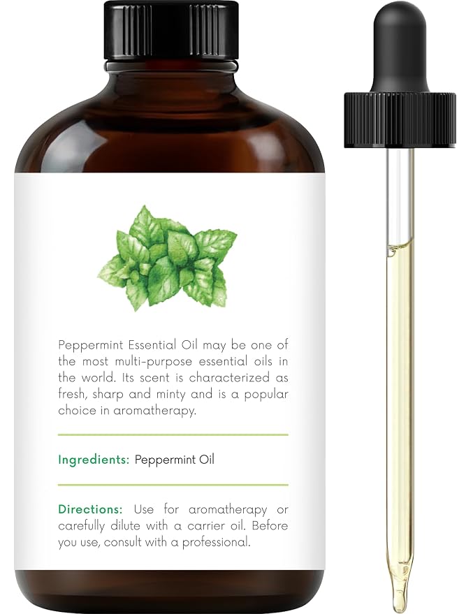 Handcraft Blends Castor Oil for Hair with Peppermint Essential Oil and Lemon Essential Oil Set – 100% Pure and Natural Oils – Carrier Oil for Essential Oils Mixing, Aromatherapy Oils & Massage