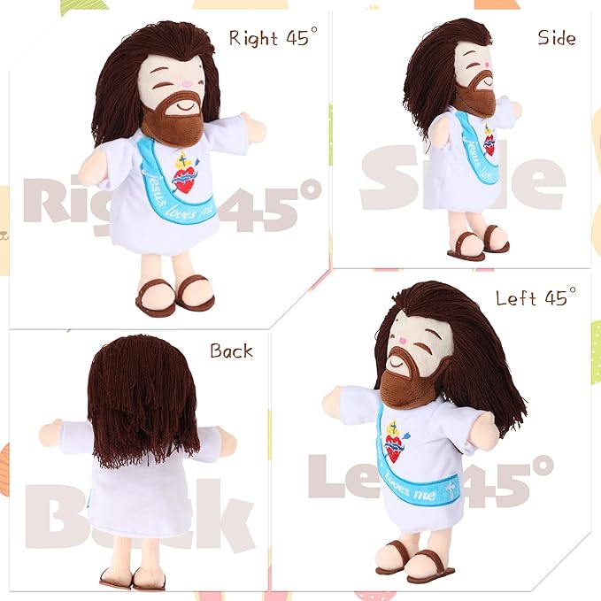 Jesus Plush Doll, Stuffed Jesus Plushie with Jesus Loves Me, Christian Easter Gifts for Kids - 10 Inch Religious Christian Toy Easter & Christening Birthday Gift for Boys and Girls
