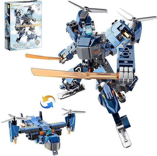 Tenhorses Star Machine Change - Fighter Mecha Building Blocks Set, Kids can Build into Robots or Fighter Jets, 2 in 1 Toy, 6+ Best STEM Gift for Boys and Girls for Birthday Holidays