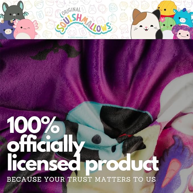 Collectibles Squishmallows Halloween Bedding Super Soft Cozy Plush Throw, 46 in x 60 in, (Officially Licensed Product) by Franco