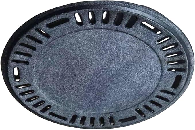 Perforated Korean Cast Iron Grill Plate BBQ Griddle Pan With Oil Drainage & Even Heat For Indoor Outdoor Cooking BBQ Cooking Grate