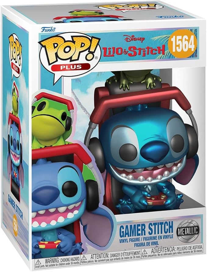 Funko Pop! Plus: Lilo and Stitch - Gamer Stitch - Metallic - Collectable Vinyl Figure - Gift Idea - Official Merchandise - Toys for Kids & Adults - Cartoon/Animation Fans - Model Figure for Collectors