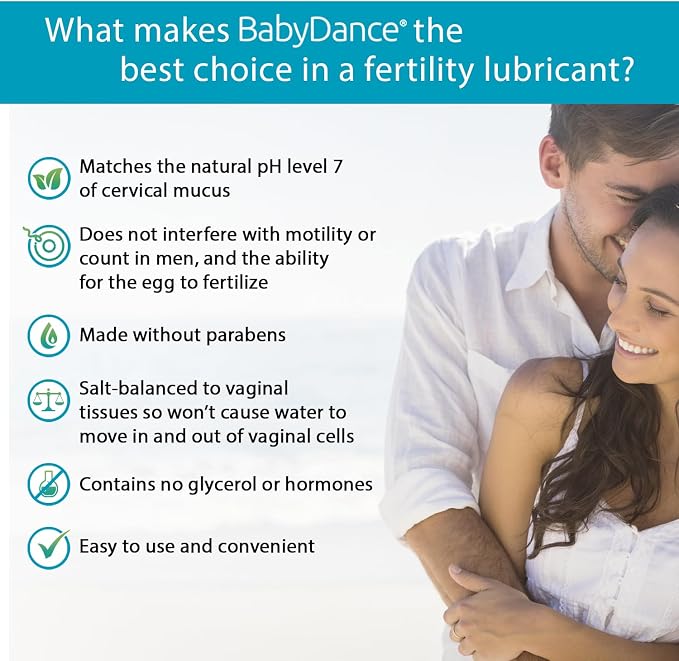 Fairhaven Health BabyDance Fertility Lubricant | for Women and Men Trying to get Pregnant | Water Based Personal Lube | Made Without Parabens | 40 Grams