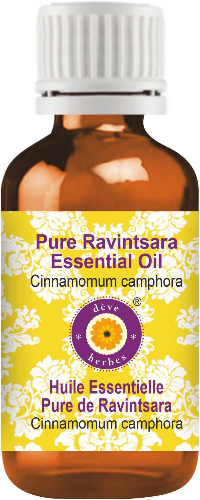 Deve Herbes Pure Ravintsara Essential Oil (Cinnamomum camphora) Steam Distilled 10ml (0.33 oz)