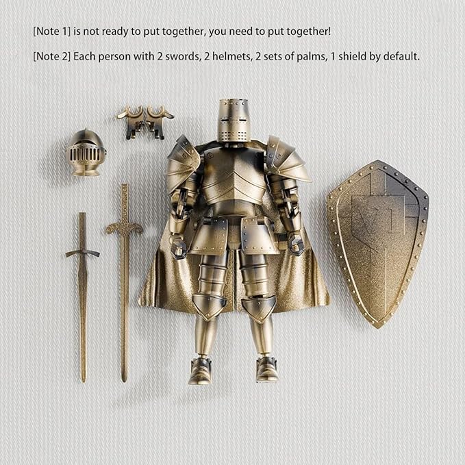 T13 Action Figure,Medieval Knight Action Figures,Dummy Lucky 13,3D Printed Robot Action Figure (Assembly Required) (Yellow)