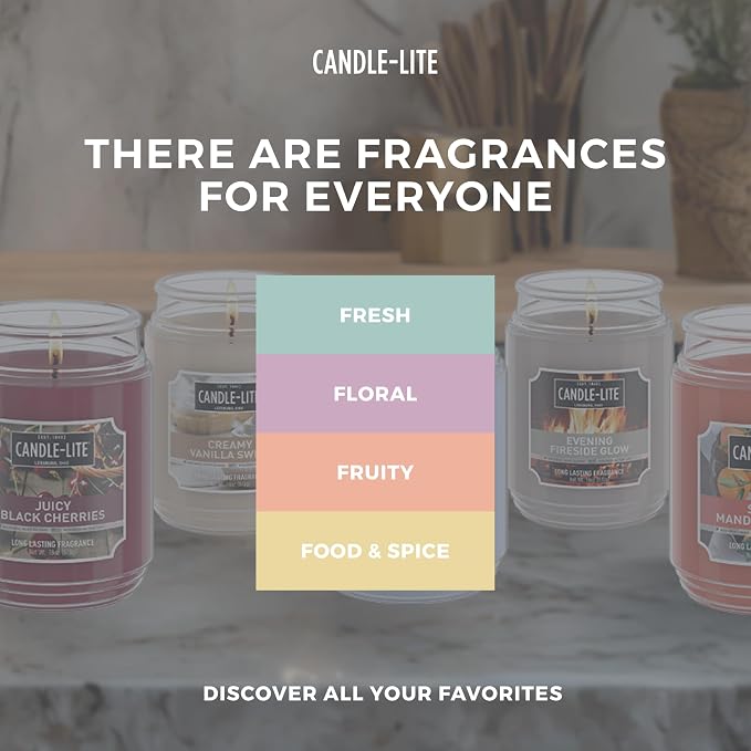 Candle-Lite Scented Candles for Men, Refined Mahogany Fragrance, 16.25 oz Jar, 3-Wick, 51 Hours of Burn Time, Masculine Aromatherapy with Long Lasting Scent, Ideal Gift for Father's Day and Home Decor