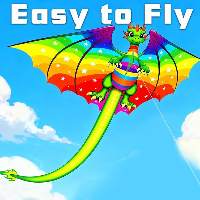 Kite for Kids Ages 4-8 8-12 & Adults, Shark & Dragon & Unicorn & Butterfly Kites Flying Toys, Easy to Fly Big Kite with 328FT String Easter Gift for Boys Girls Beach Park Outdoor Party Activities