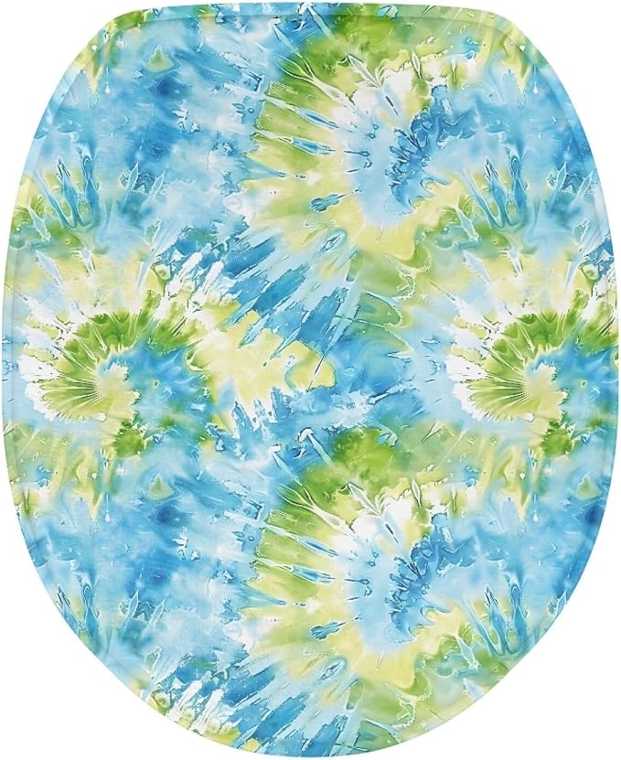 Abstract Painted Toilet Seat Cover, Machine Washable Reusable Toilet Seat Cover, Fits Most Round, Elongated and Oval Toilet Lid Cover