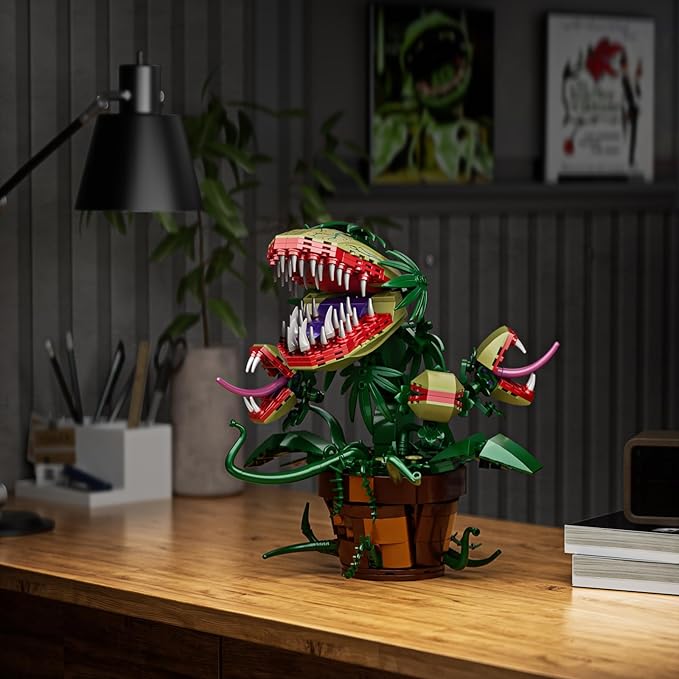Millionspring Piranha Plant Audrey II 2 Building Blocks Set, Toys Kit Horrors Flower Shop Decoration Valentine Gift for Tv Film Fans Families Friends 12+ On Halloween Birthday Christmas